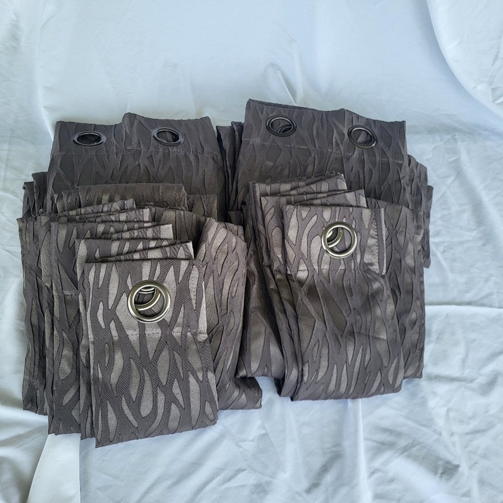Gray curtains One pair, 2 panel